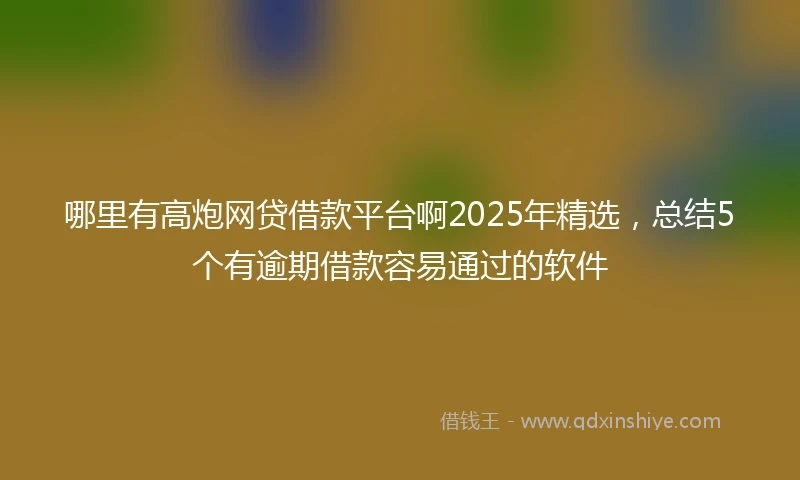 哪里有高炮网贷借款平台啊2025年精选，总结5个有逾期借款容易通过的软件