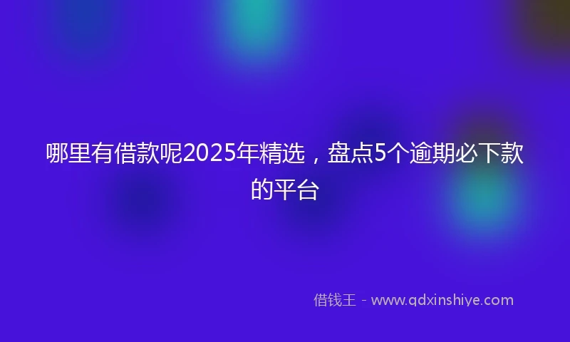 哪里有借款呢2025年精选，盘点5个逾期必下款的平台