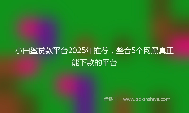 小白鲨贷款平台2025年推荐，整合5个网黑真正能下款的平台