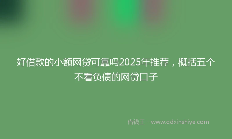 好借款的小额网贷可靠吗2025年推荐，概括五个不看负债的网贷口子
