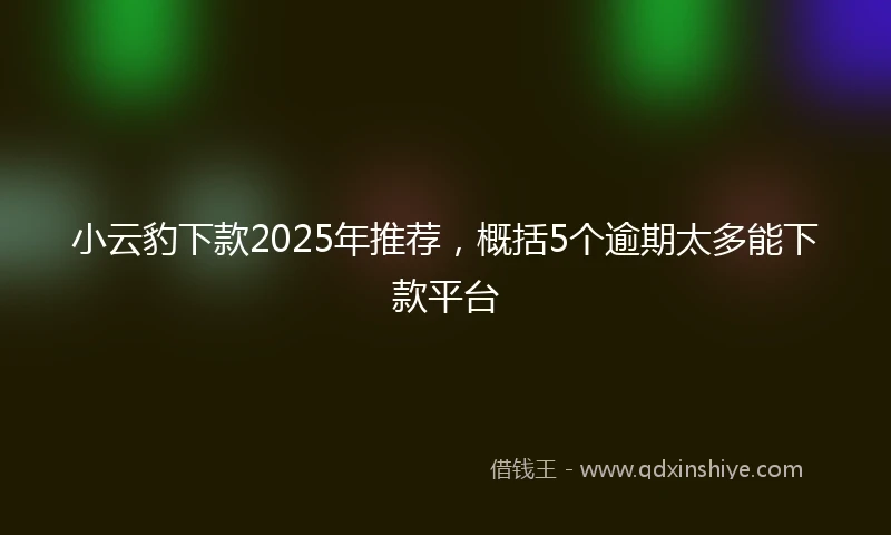 小云豹下款2025年推荐，概括5个逾期太多能下款平台