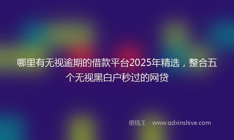 哪里有无视逾期的借款平台2025年精选，整合五个无视黑白户秒过的网贷