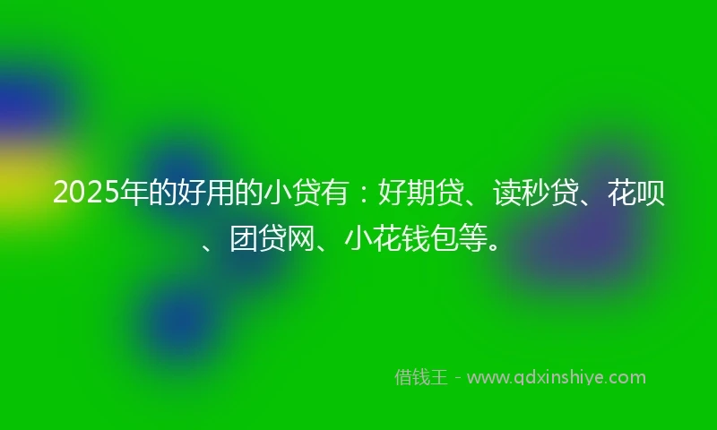 2025年的好用的小贷有：好期贷、读秒贷、花呗、团贷网、小花钱包等。