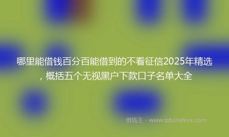 哪里能借钱百分百能借到的不看征信2025年精选,概括五个无视黑户下款口子名单大全