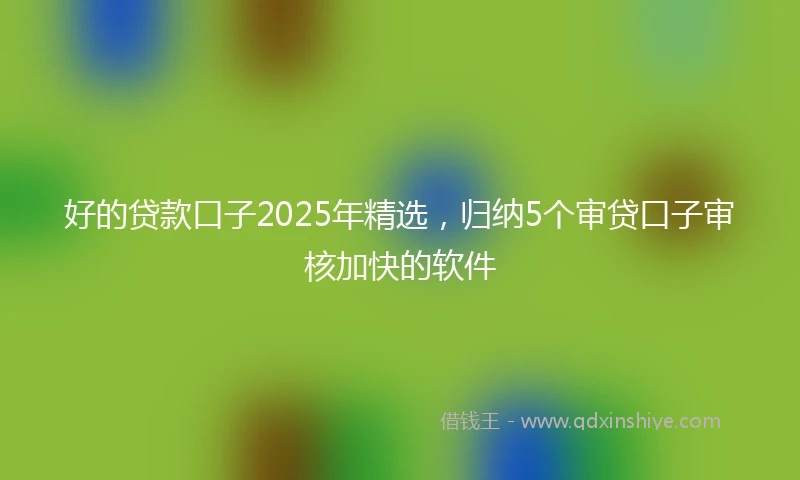 好的贷款口子2025年精选，归纳5个审贷口子审核加快的软件