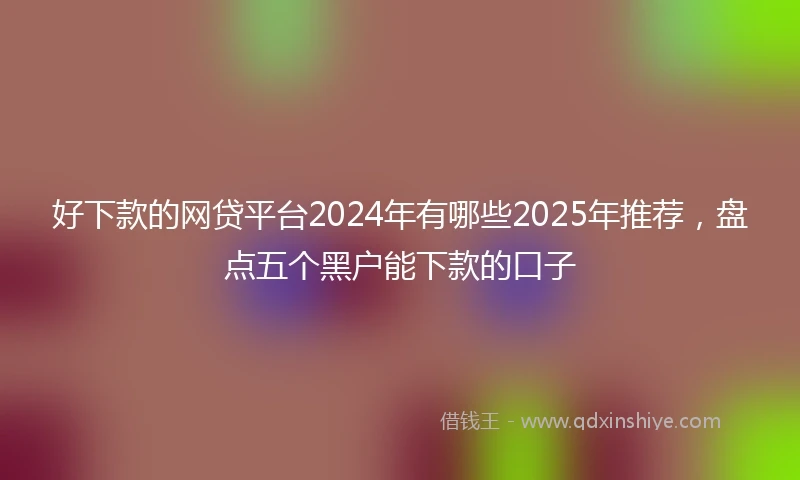 好下款的网贷平台2024年有哪些2025年推荐，盘点五个黑户能下款的口子