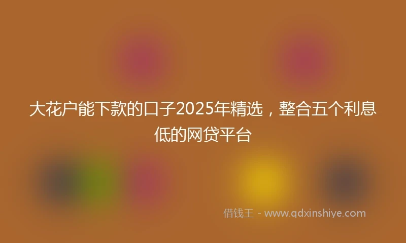 大花户能下款的口子2025年精选，整合五个利息低的网贷平台