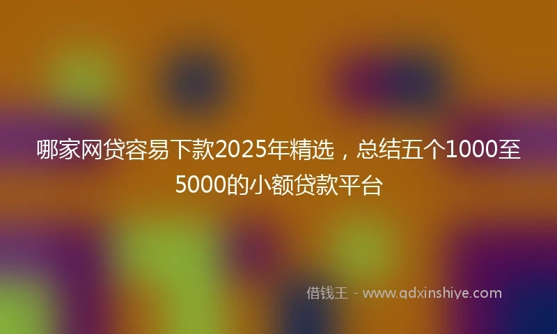 哪家网贷容易下款2025年精选，总结五个1000至5000的小额贷款平台