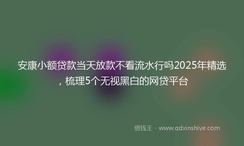 安康小额贷款当天放款不看流水行吗2025年精选，梳理5个无视黑白的网贷平台