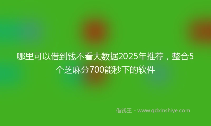 哪里可以借到钱不看大数据2025年推荐，整合5个芝麻分700能秒下的软件