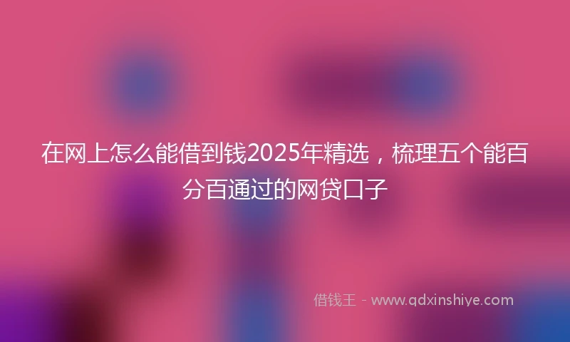 在网上怎么能借到钱2025年精选，梳理五个能百分百通过的网贷口子