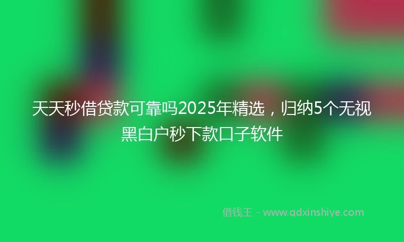 天天秒借贷款可靠吗2025年精选，归纳5个无视黑白户秒下款口子软件