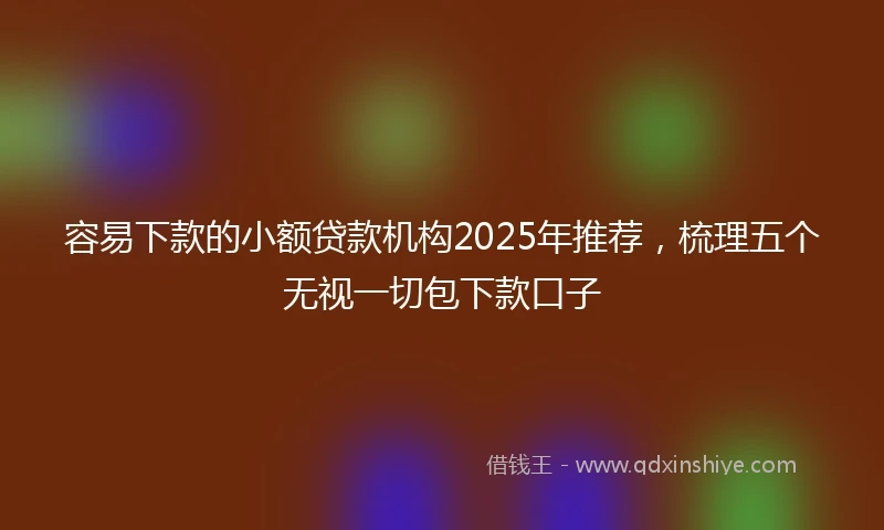 容易下款的小额贷款机构2025年推荐，梳理五个无视一切包下款口子