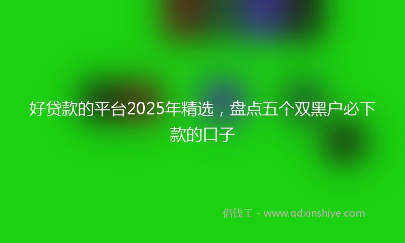 好贷款的平台2025年精选，盘点五个双黑户必下款的口子