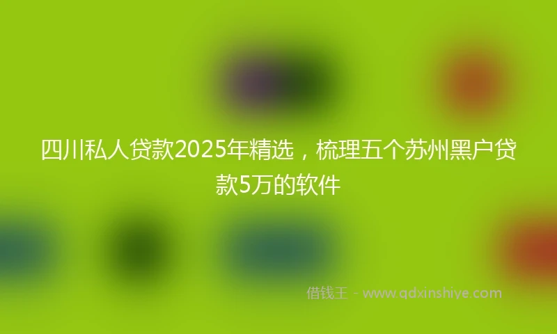 四川私人贷款2025年精选，梳理五个苏州黑户贷款5万的软件