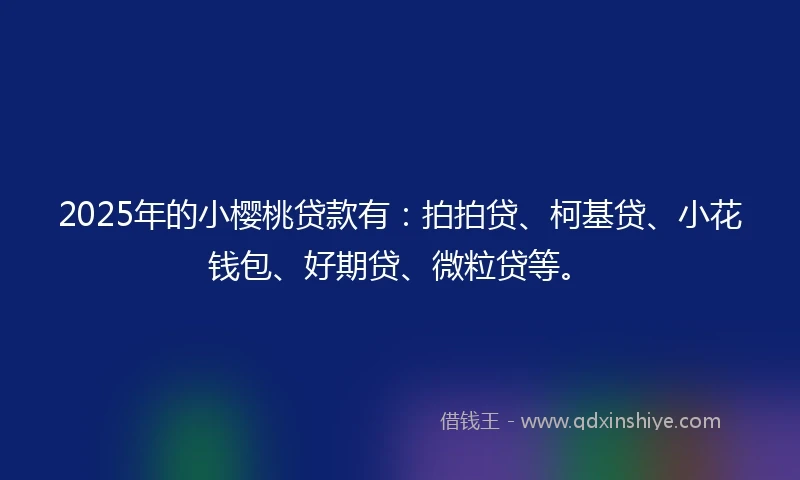2025年的小樱桃贷款有：拍拍贷、柯基贷、小花钱包、好期贷、微粒贷等。