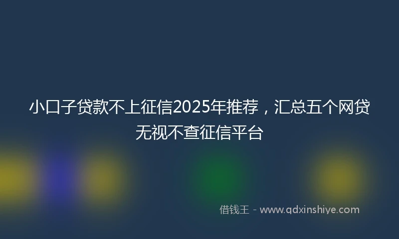 小口子贷款不上征信2025年推荐，汇总五个网贷无视不查征信平台