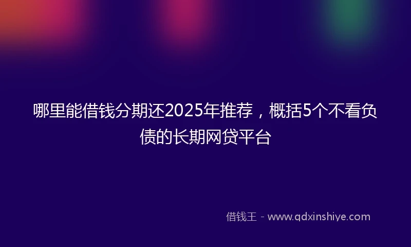 哪里能借钱分期还2025年推荐，概括5个不看负债的长期网贷平台