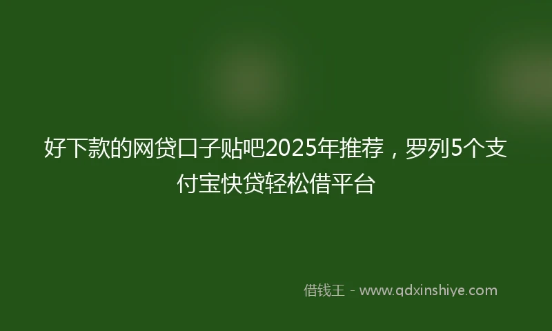 好下款的网贷口子贴吧2025年推荐，罗列5个支付宝快贷轻松借平台