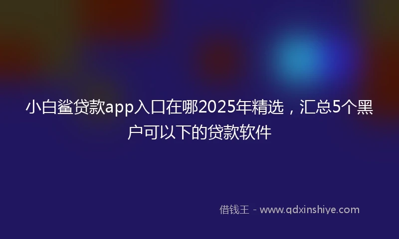 小白鲨贷款app入口在哪2025年精选，汇总5个黑户可以下的贷款软件