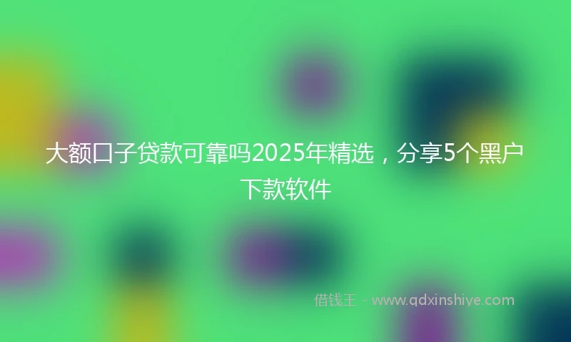 大额口子贷款可靠吗2025年精选,分享5个黑户下款软件
