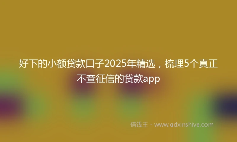 好下的小额贷款口子2025年精选，梳理5个真正不查征信的贷款app