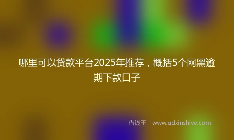 哪里可以贷款平台2025年推荐，概括5个网黑逾期下款口子