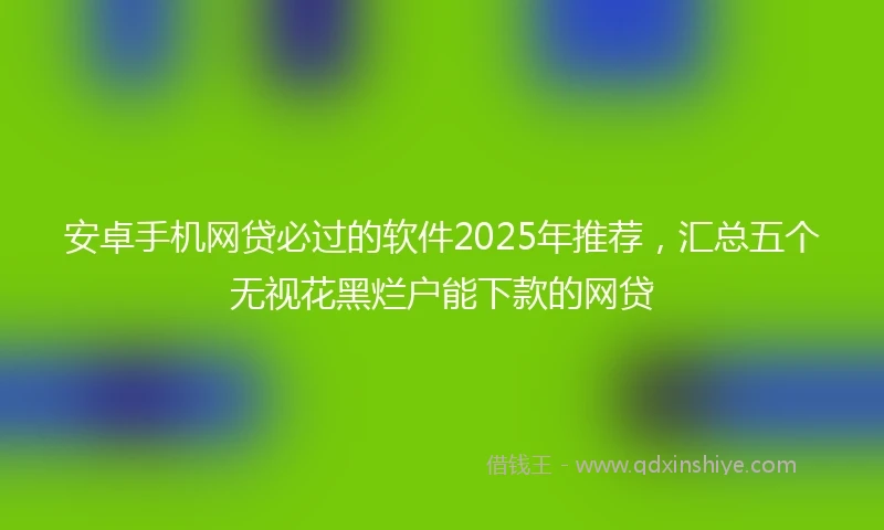 安卓手机网贷必过的软件2025年推荐，汇总五个无视花黑烂户能下款的网贷