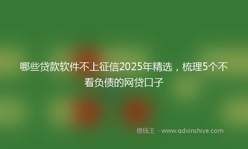 哪些贷款软件不上征信2025年精选，梳理5个不看负债的网贷口子