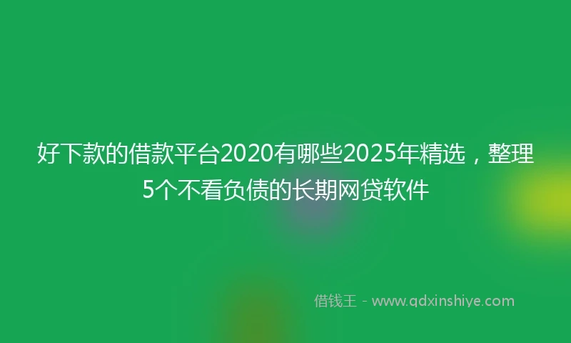 好下款的借款平台2020有哪些2025年精选，整理5个不看负债的长期网贷软件