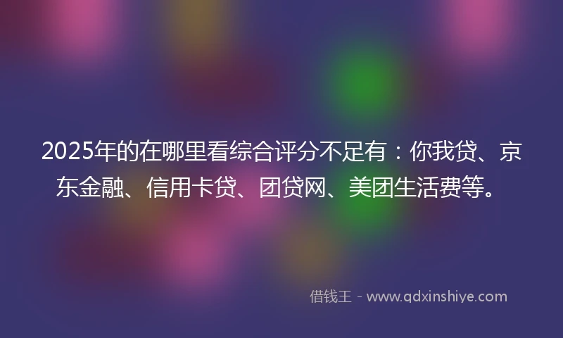 2025年的在哪里看综合评分不足有：你我贷、京东金融、信用卡贷、团贷网、美团生活费等。