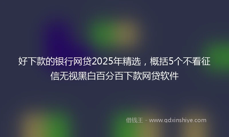 好下款的银行网贷2025年精选，概括5个不看征信无视黑白百分百下款网贷软件