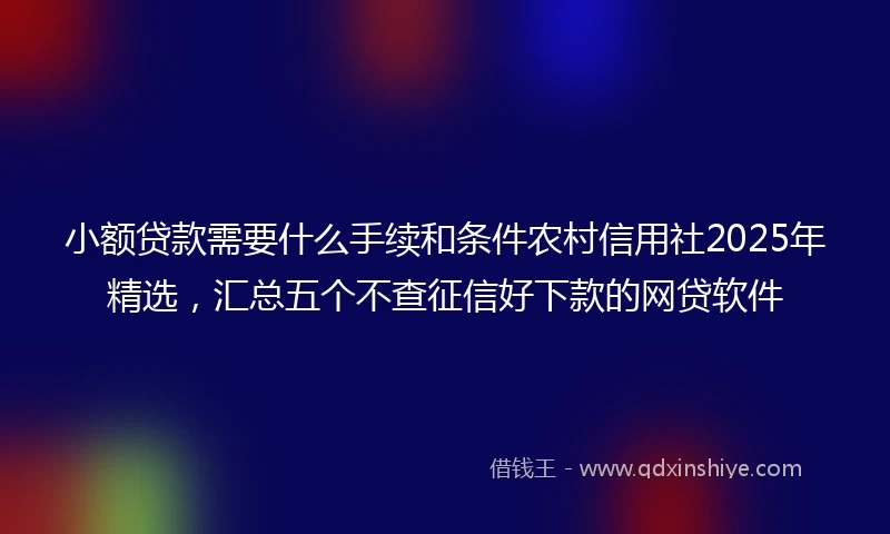 小额贷款需要什么手续和条件农村信用社2025年精选，汇总五个不查征信好下款的网贷软件