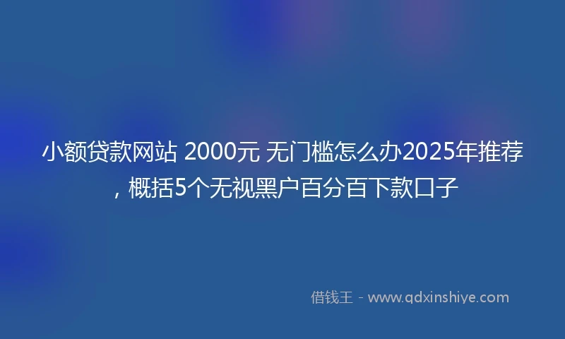 小额贷款网站 2000元 无门槛怎么办2025年推荐，概括5个无视黑户百分百下款口子