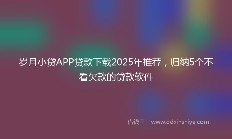 岁月小贷APP贷款下载2025年推荐，归纳5个不看欠款的贷款软件