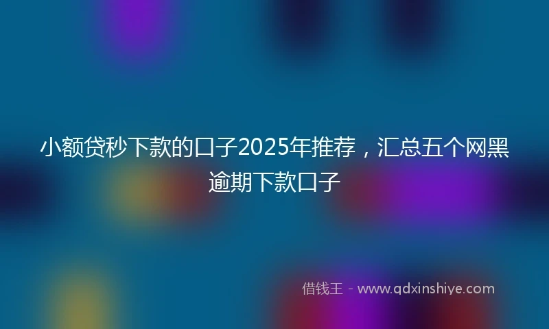 小额贷秒下款的口子2025年推荐，汇总五个网黑逾期下款口子