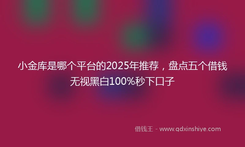 小金库是哪个平台的2025年推荐，盘点五个借钱无视黑白100%秒下口子