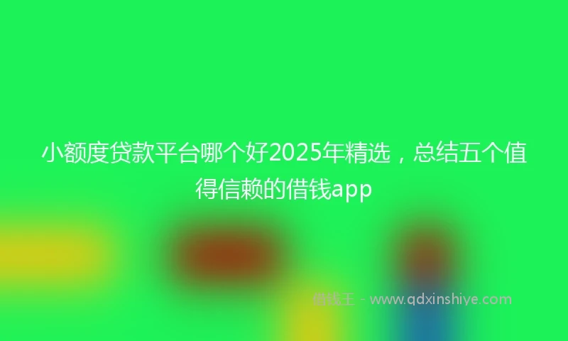 小额度贷款平台哪个好2025年精选，总结五个值得信赖的借钱app