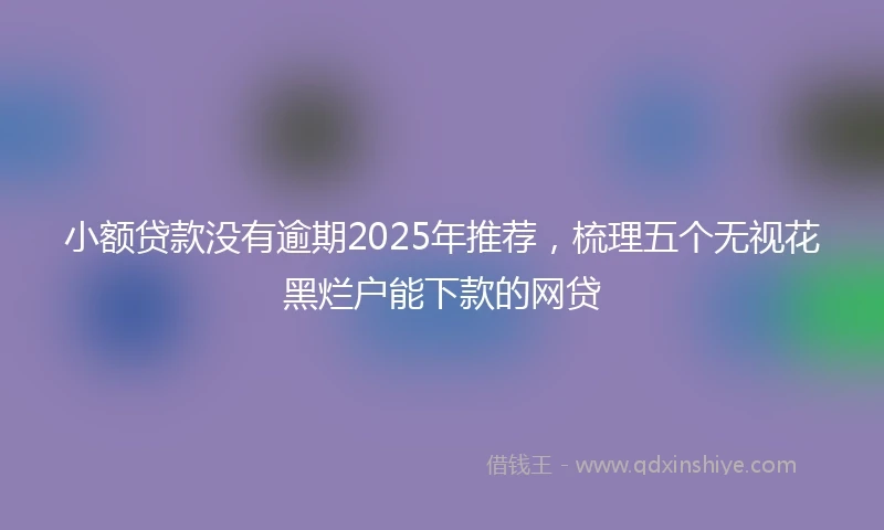 小额贷款没有逾期2025年推荐,梳理五个无视花黑烂户能下款的网贷