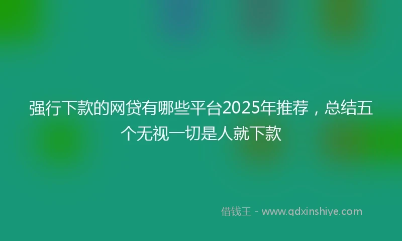 强行下款的网贷有哪些平台2025年推荐，总结五个无视一切是人就下款