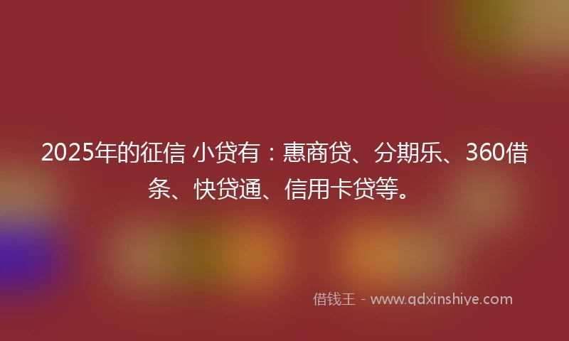 2025年的征信 小贷有：惠商贷、分期乐、360借条、快贷通、信用卡贷等。