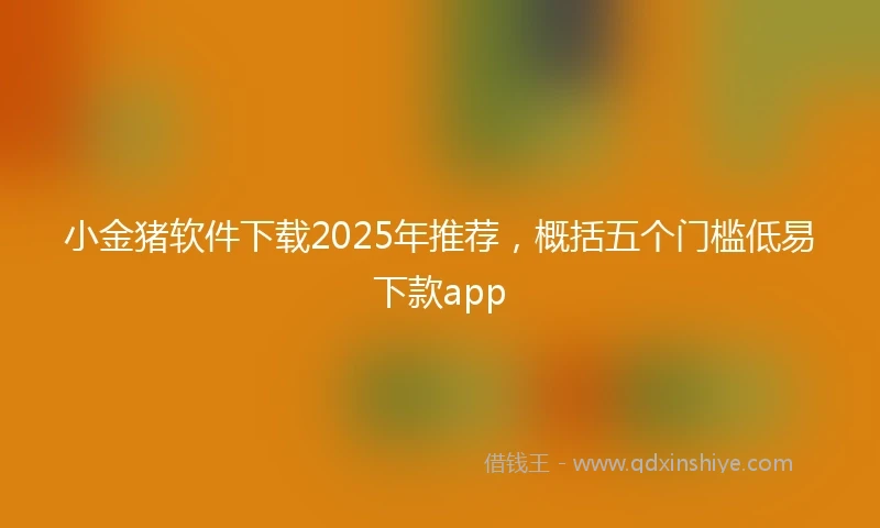 小金猪软件下载2025年推荐，概括五个门槛低易下款app
