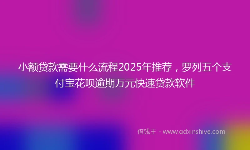 小额贷款需要什么流程2025年推荐，罗列五个支付宝花呗逾期万元快速贷款软件