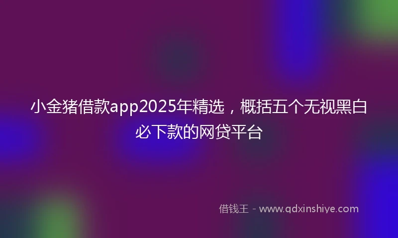 小金猪借款app2025年精选，概括五个无视黑白必下款的网贷平台
