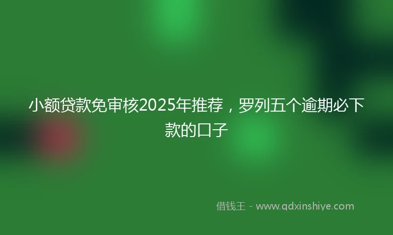 小额贷款免审核2025年推荐，罗列五个逾期必下款的口子