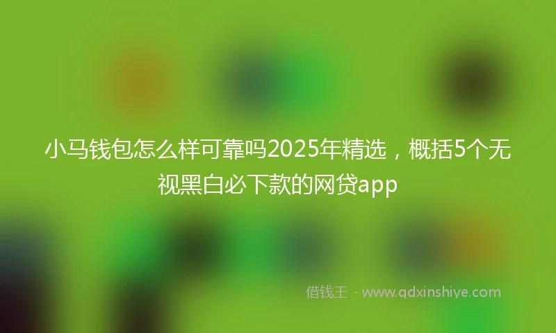 小马钱包怎么样可靠吗2025年精选，概括5个无视黑白必下款的网贷app