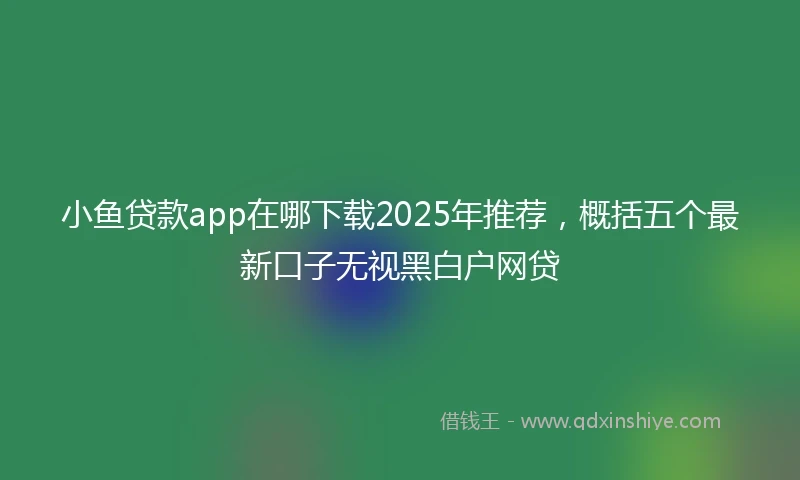 小鱼贷款app在哪下载2025年推荐，概括五个最新口子无视黑白户网贷