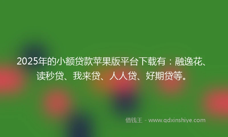 2025年的小额贷款苹果版平台下载有：融逸花、读秒贷、我来贷、人人贷、好期贷等。