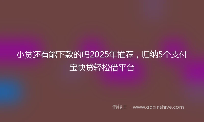 小贷还有能下款的吗2025年推荐，归纳5个支付宝快贷轻松借平台