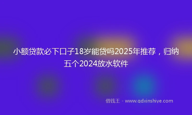 小额贷款必下口子18岁能贷吗2025年推荐，归纳五个2024放水软件
